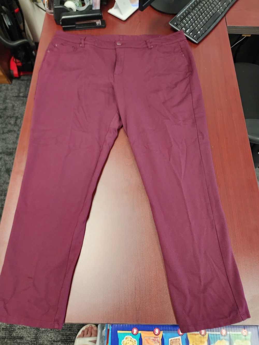 CJ Banks Plum Cropped Ankle Pants